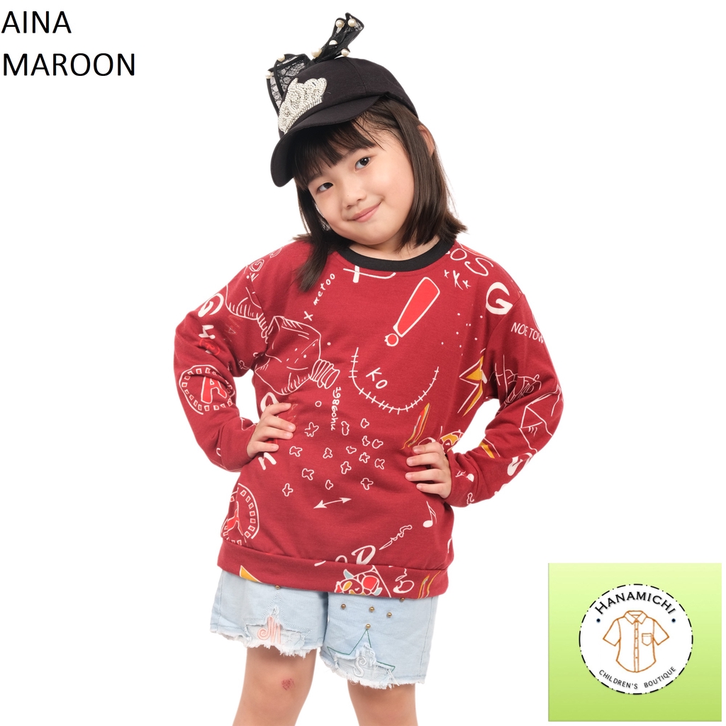 Hanamichi AINA Sweater Anak Lengan Panjang Full Print