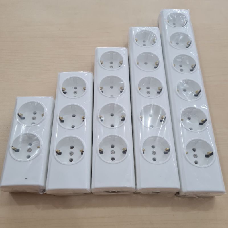 STOP KONTAK PORTABLE BROCO NG TEMPEL 2 3 4 5 6 LUBANG COLOKAN PUTIH WHITE 15321 15330 15340 15350 15