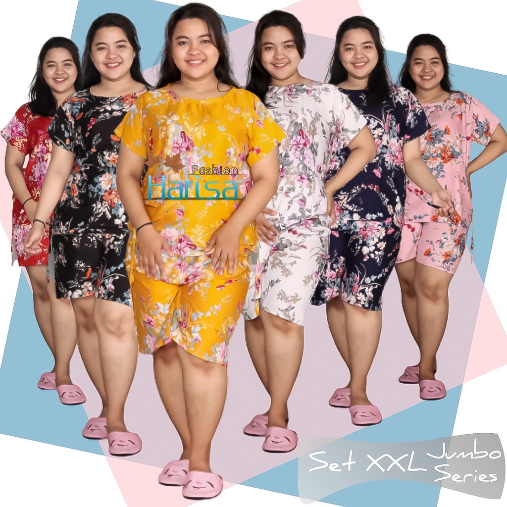 Babydoll Jumbo Flower Pendek XXL Rayon Premium 03