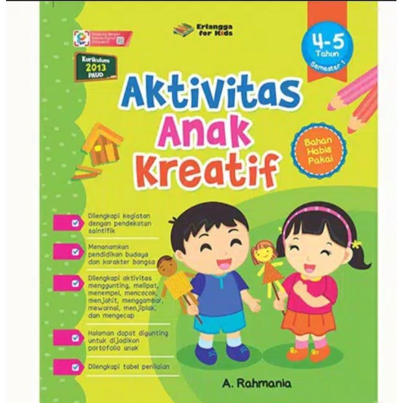 ORI buku aktivitas anak kreatif semester 1 umur 4 sampe 5 tahun penerbit Erlangga for kids