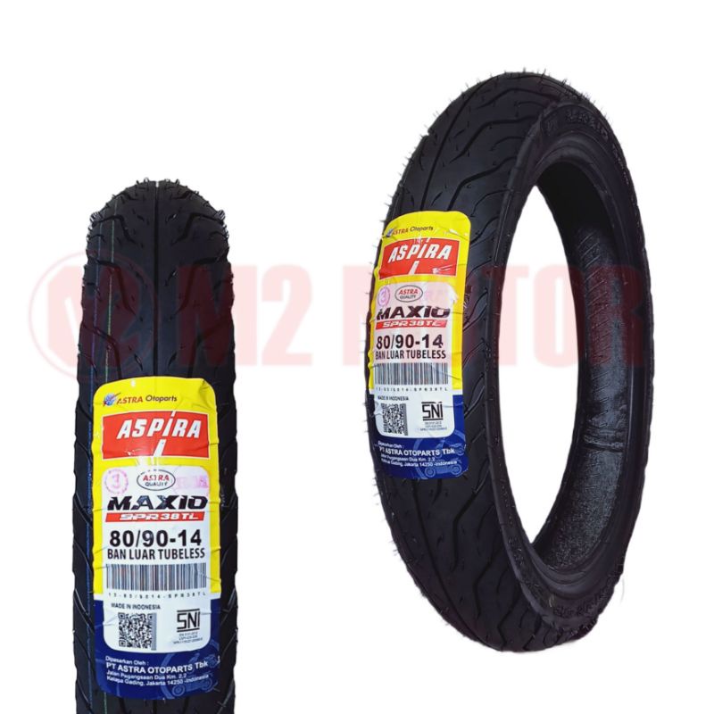 BAN ASPIRA 80/90-14 SPR38 TUBELESS MAXIO