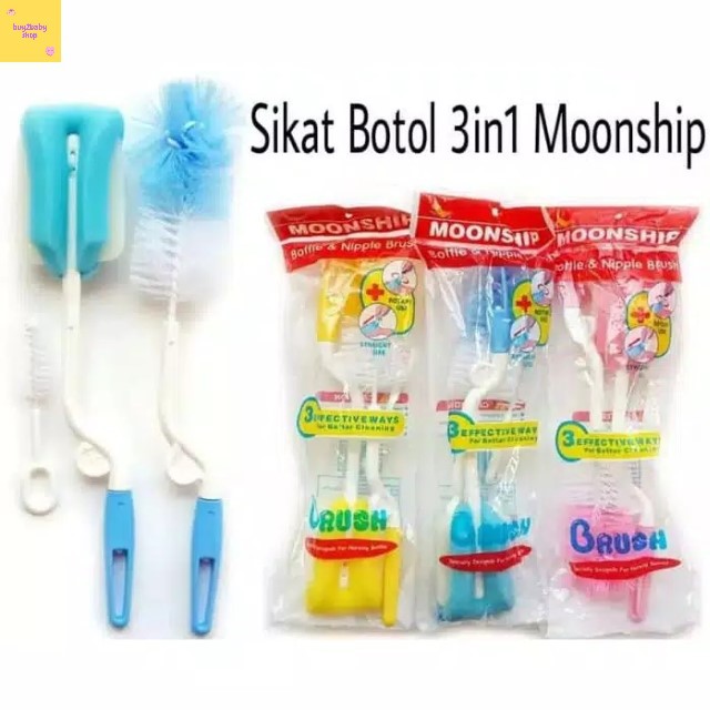 Sikat Botol Susu Bayi Moonship 3 in 1 Ekonomis