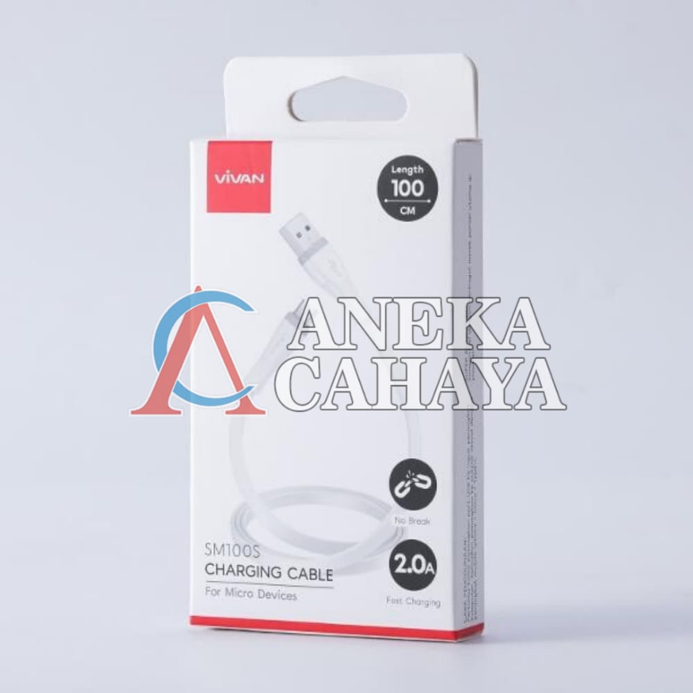 VIVAN Kabel Data SM100S Cable Data Micro USB 1M Fast Charging 2A For Android Garansi Original Resmi