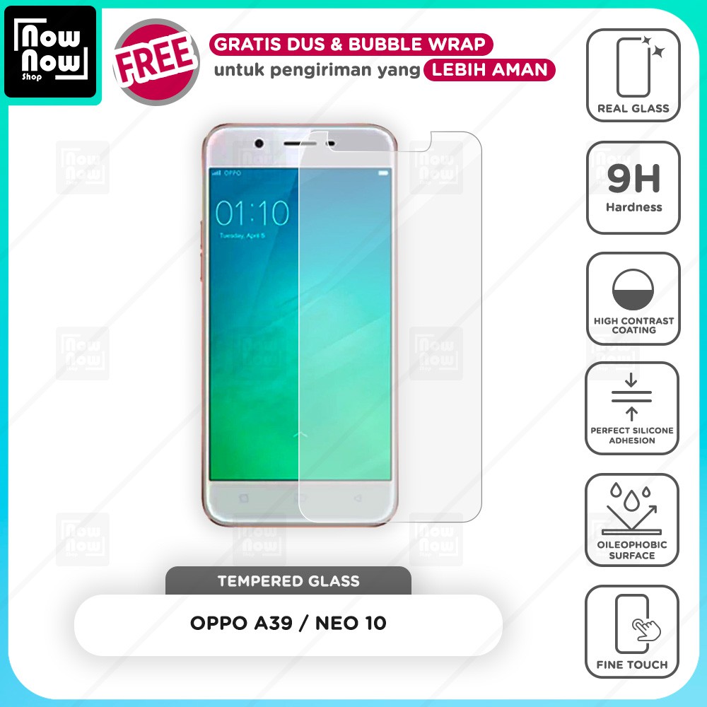 Tempered Glass Anti Gores Oppo A39 / Neo 10 Screen Guard Protector 9H Kaca Temperglass