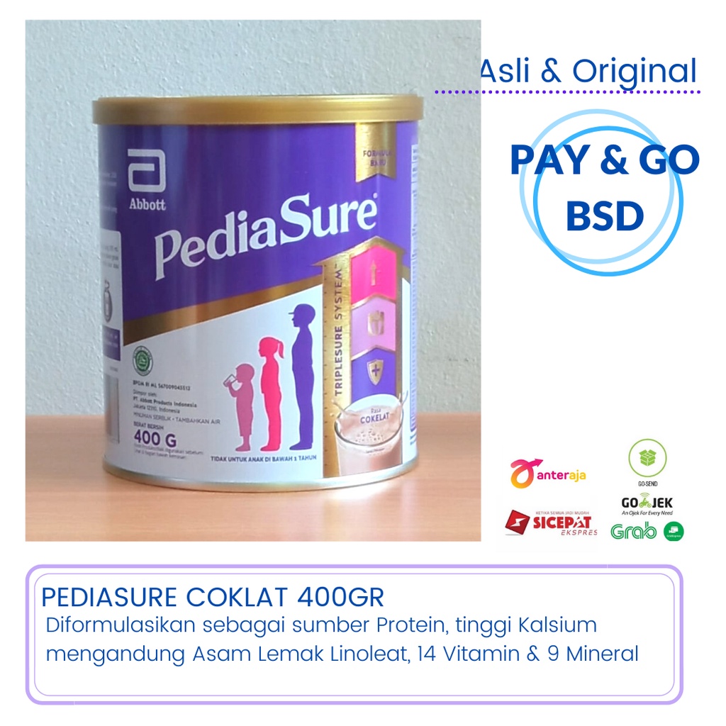 PEDIASURE 400GR RASA COKLAT COKELAT 1-10 TAHUN SUSU PERTUMBUHAN ANAK