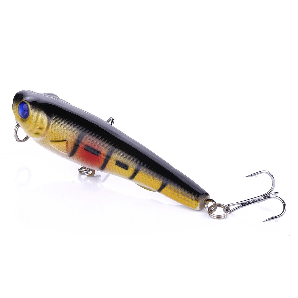 HENGJIA 1 Pieces Pencil Fishing Hard Bait 8# Hook Sea Trolling Wobbler Lure Jerkbait 70mm/6.7g