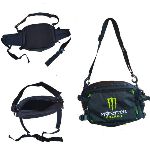 Tas selempang slingbag waistbag monster energy