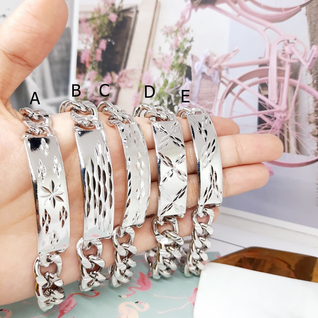 Gelang Rantai Tebal  Warna Silver Yaxiya Lapis Emas Putih - BB609