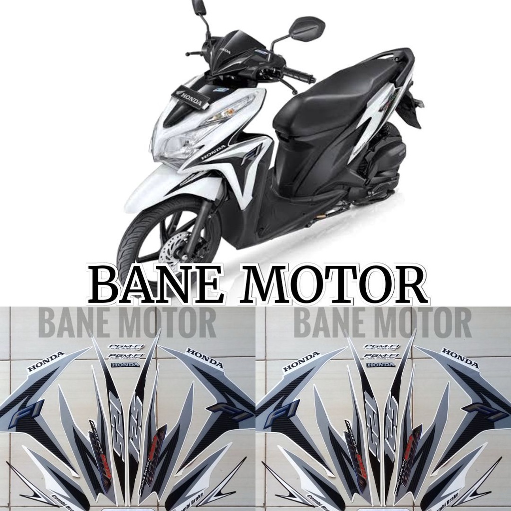 striping sticker motor Vario 125 2014 putih full - stiker Lis body Honda Vario 125 old