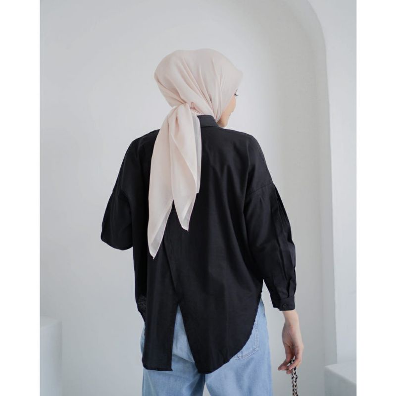 Nelka Katun Shirt - Kemeja Atasan Wanita - Kemeja Linen Oversize