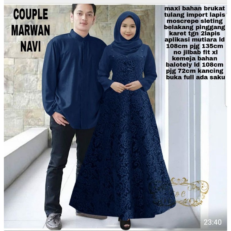 CP MARWAN MUTIARA, COUPLE PASANGAN, BRUKAT, MOSCREPE PREMIUM, GAMIS HIJAB MUSLIM, DRESS