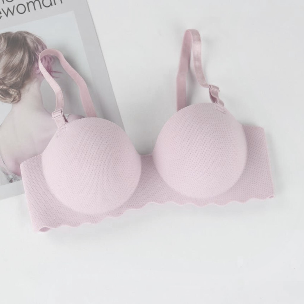 Blackpink Bra Seksi Push Up Invisible BH Bralette Strapless Pakain Dalam Wanita 1129-PINK
