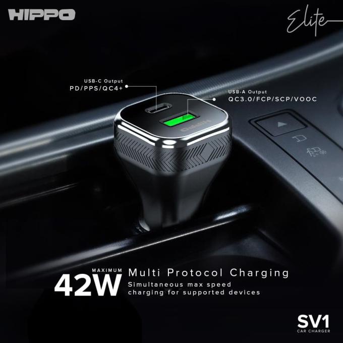 Hippo Elite SV-1 Car Charger Mobil 42W All type Fast Charging