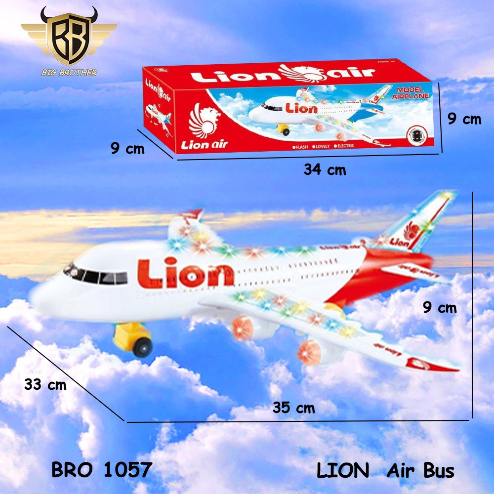 READY BRO1057 PESAWAT TERBANG LION GARUDA AIRPLANE MAINAN ANAK PESAWATAN BIGBROTHER AIRBUS