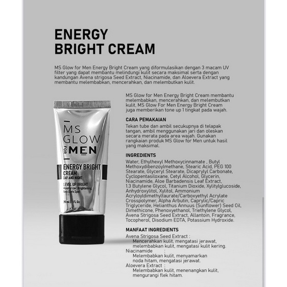 MS GLOW FOR MEN ENERGY BRIGHT CREAM ORIGINAL