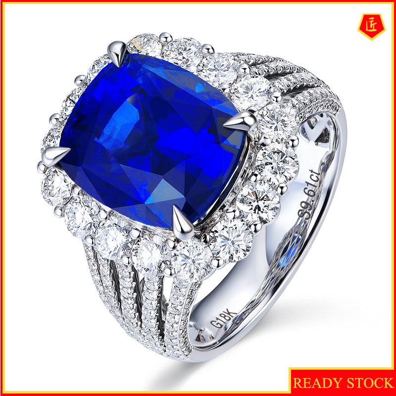 [Ready Stock]5 Karat Sapphire Ring Female Fashion Personality
