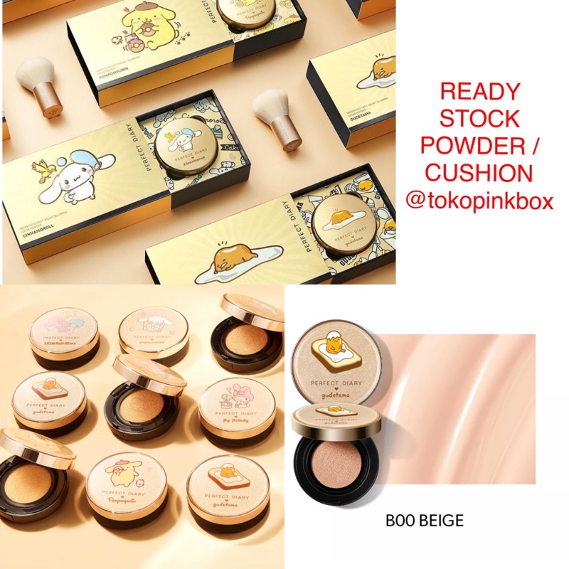 Ready stock Weightless Loose Powder SANRIO & Perfect Diary Skin Perfecting Cushion