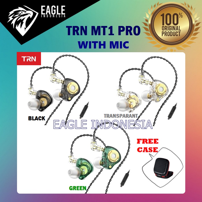 TRN MT1 PRO HiFI 1DD Dynamic Drive IEM Earphone Bass Sport WITH MIC