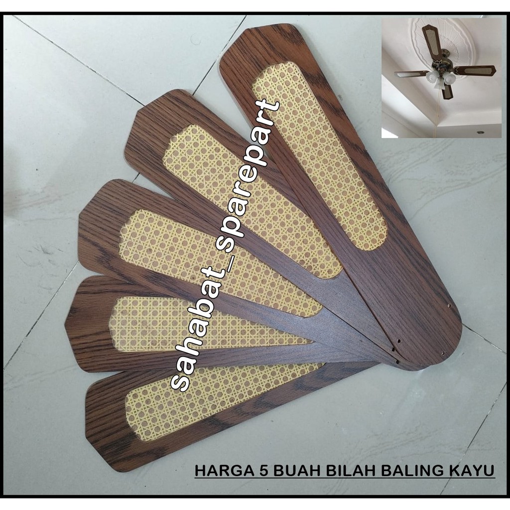 BALING - BALING KAYU KIPAS ANGIN LAMPU HIAS PLAFON ISI 5 PCS