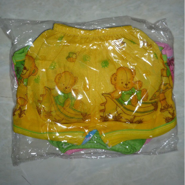 CELANA PENDEK WARNA SABLON 1 LUSIN, Celana Bayi Warna Sablon / Unisex Bahan PE [300gr]