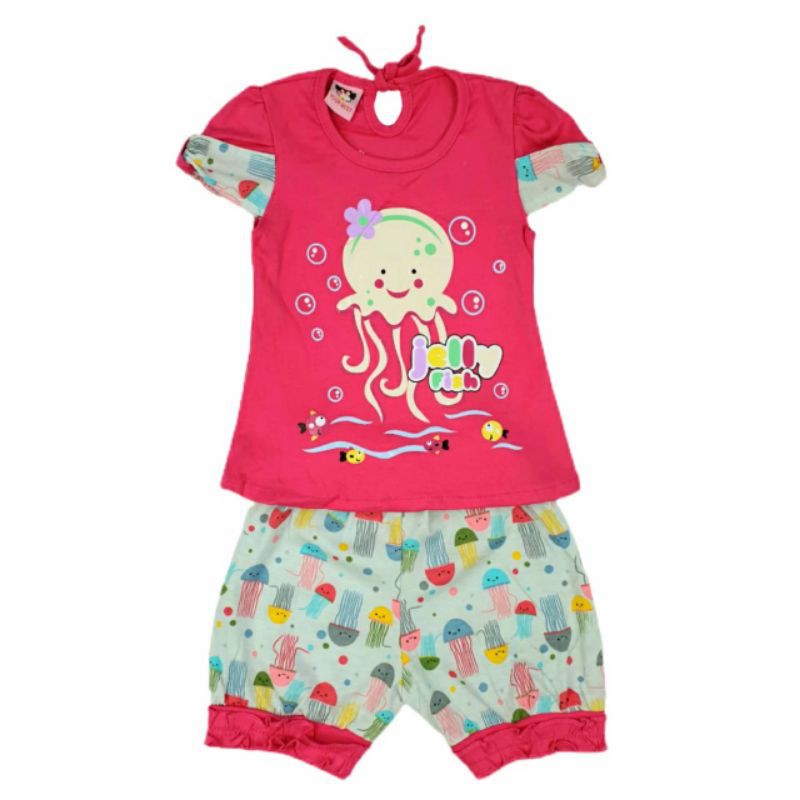 SETELAN BAJU ANAK PEREMPUAN OCTOPUS 1-2 TAHUN