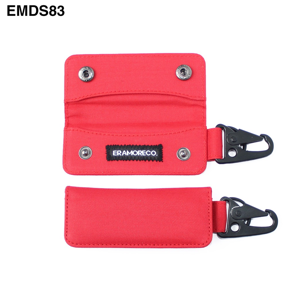 DOMPET STNK MOTOR MOBIL SLIM GANTUNGAN KUNCI keychain CARABINER MERAH EMDS83