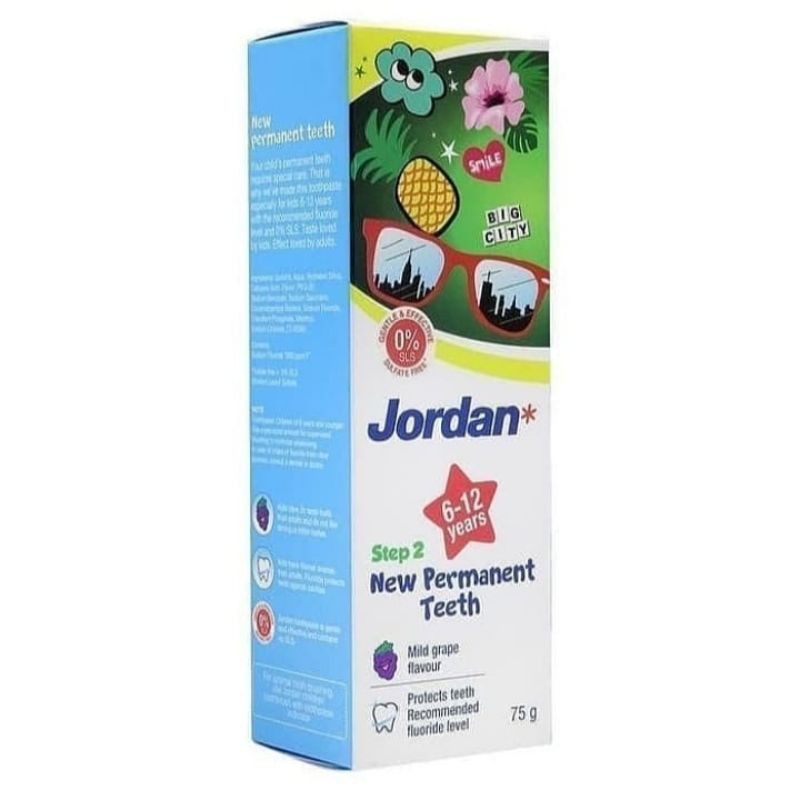 Jordan Kids Toothpaste Jordan Oral Care Kids Toothpaste Step 1 Step 2 Pasta Gigi Jordan - Kabakids Store