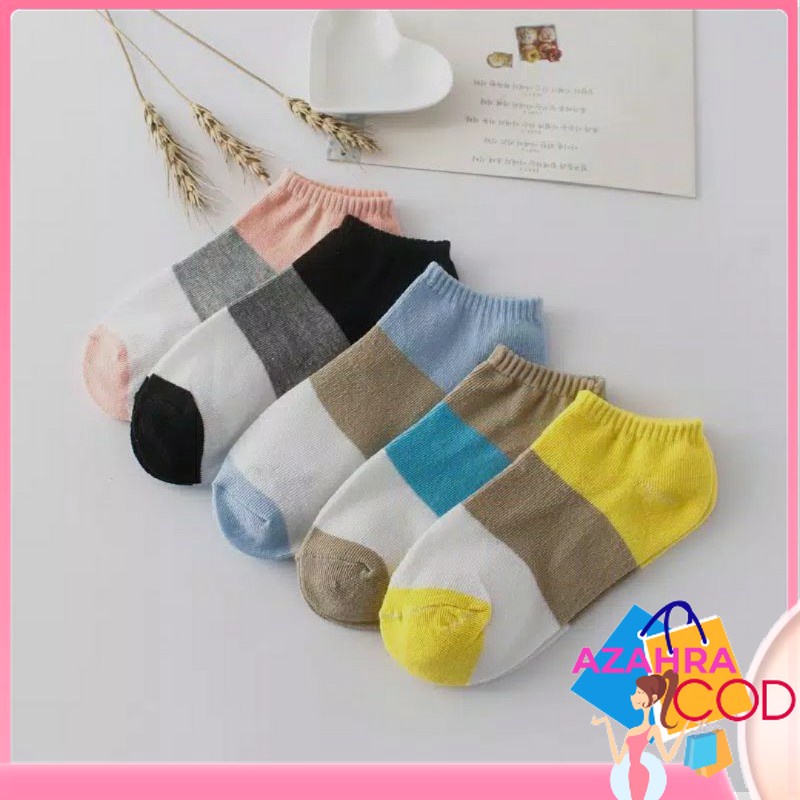 AZAHRA kaos kaki 3 warna semata kaki KAOS KAKI WANITA MOTIF 3 WARNA IMPORT SEMATA KAKI