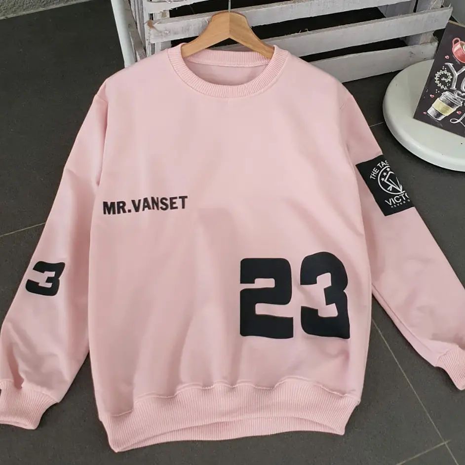 Sweatshirt Mr Vanest 23 Cewek Cowok Sweater Classic Bahan Fleece Fit To L