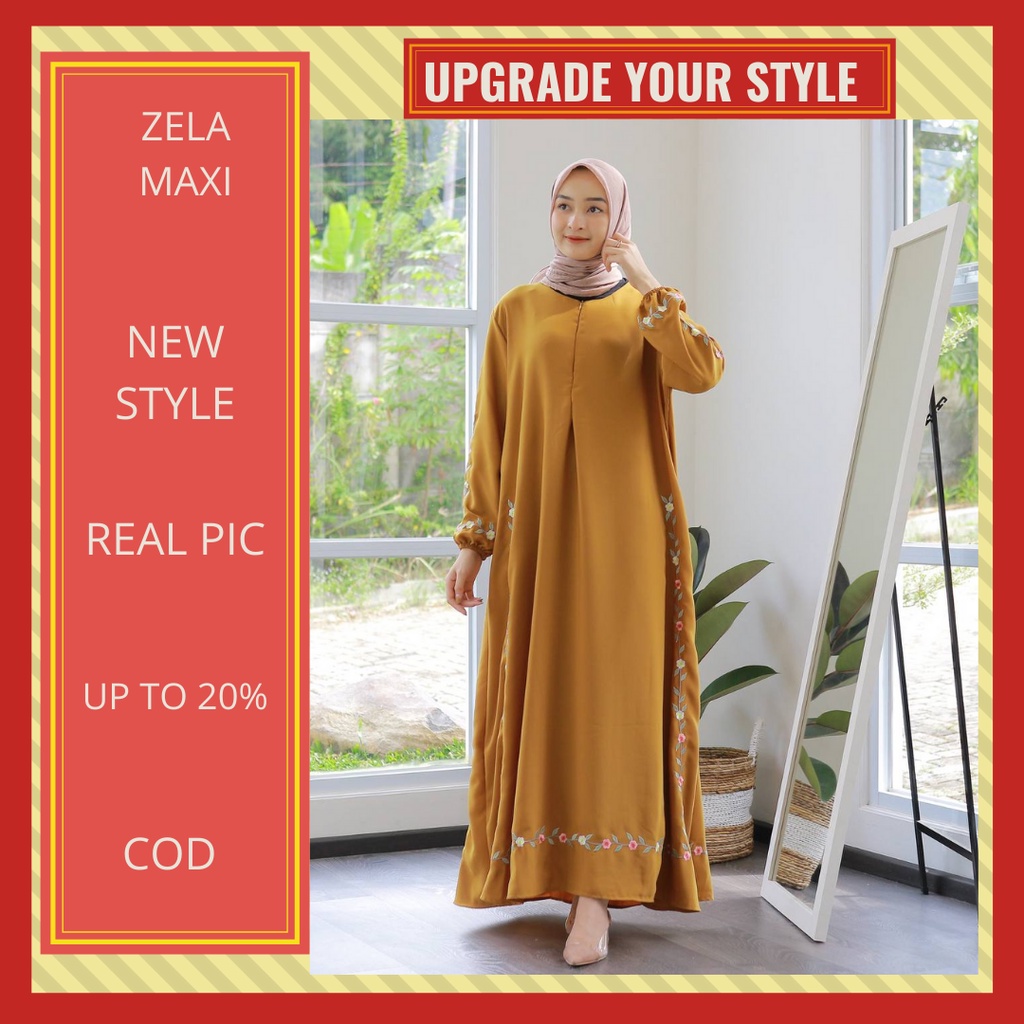 Baju gamis wanita muslim terbaru 2021 long dress muslim new sela dres cantik kekinian