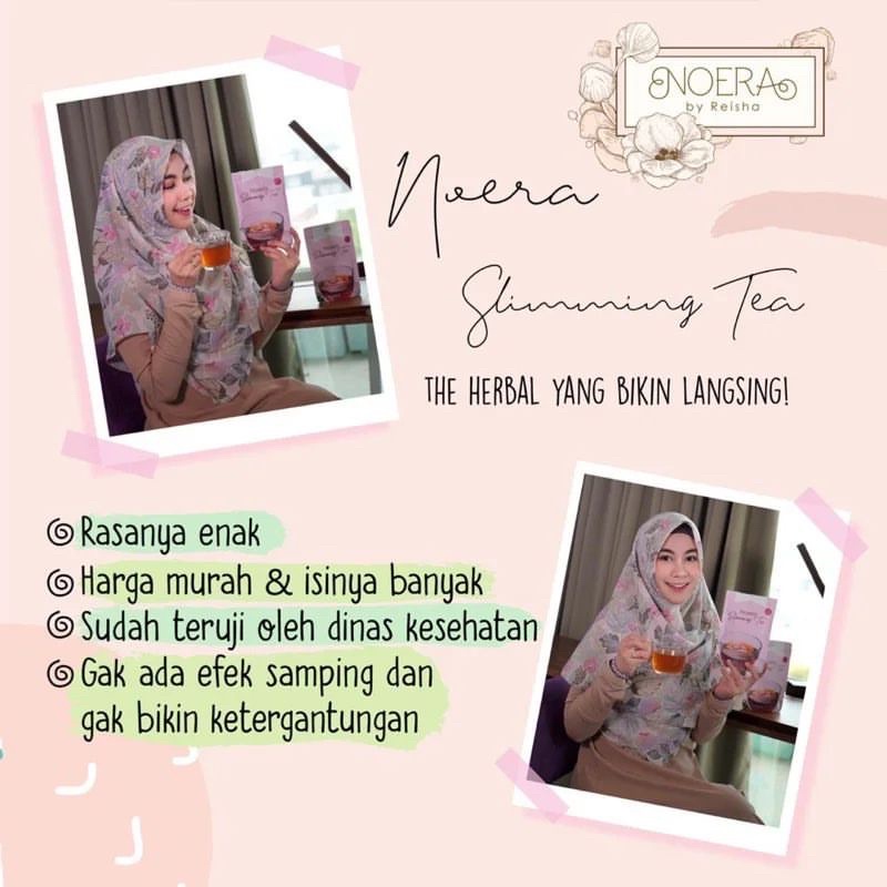 NOERA SLIMMING TEA | TEH PELANGSING HERBAL ALAMI BY NOERABEAUTYCARE [ SUDAH BPOM ]