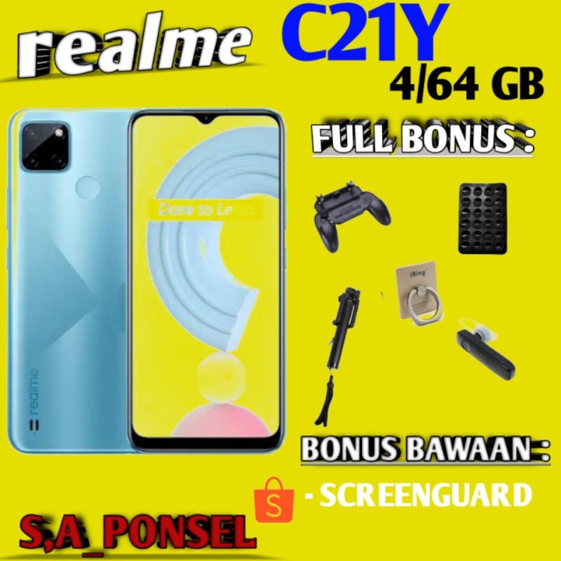 REALME C21Y RAM 4/64 GB RAM 4 GB ROM 64 GB GARANSI RESMI REALME
