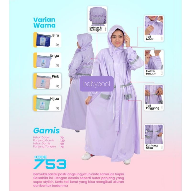 Jas Hujan Gamis Salsabila Plevia 753