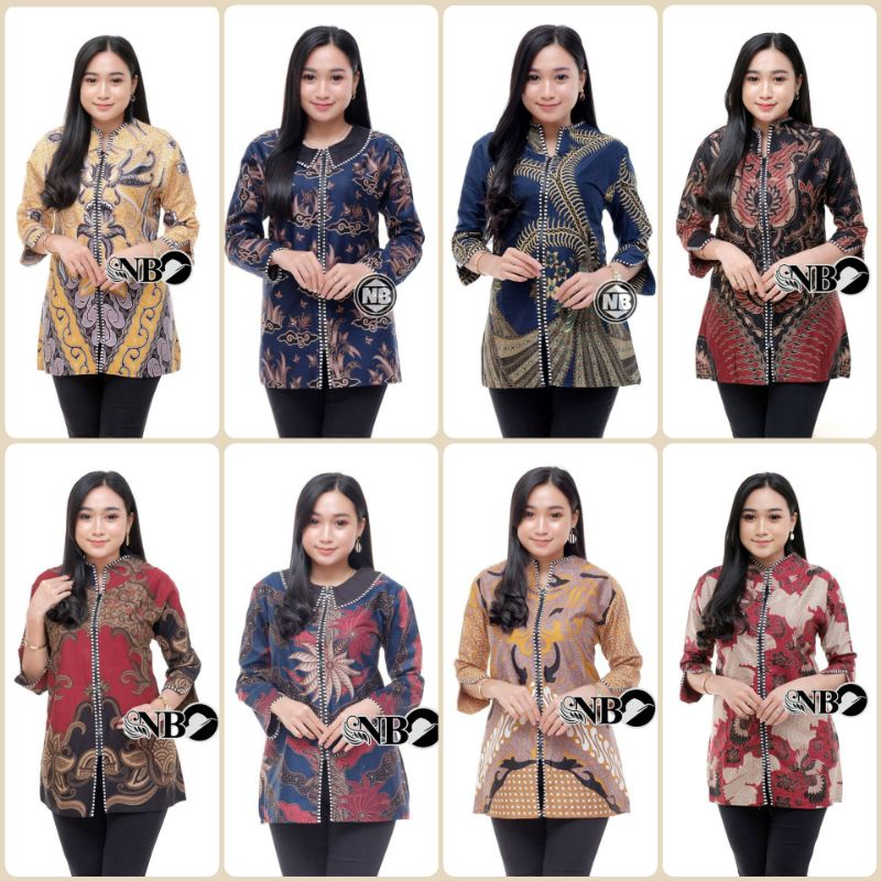 batik wanita modern terbaru 2022 kerja lengan panjang pendek kantor