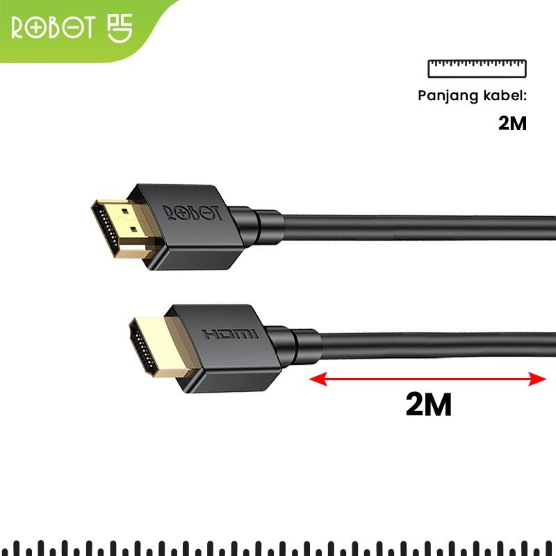 ROBOT Kabel HDMI 2 Meter RFH02 High Definition No Delay 3D 4K*2K HD