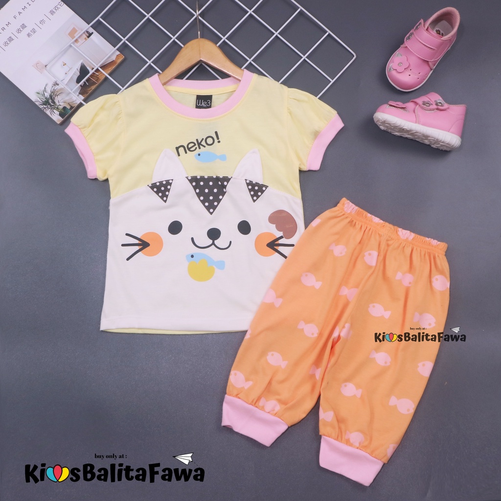 Setelan Momo Kids Size Bayi-3 Tahun / EXPORT Quality Baju Karakter Kaos Lengan Pendek Celana Pendek