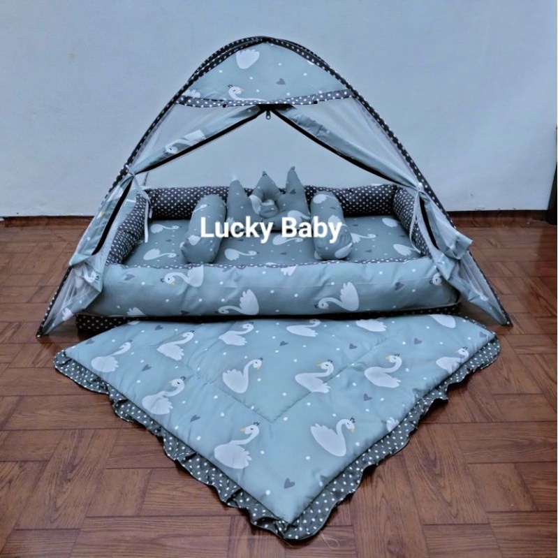 Kasur Bayi Kolam Kulambu tenda Motif karakter set selimut