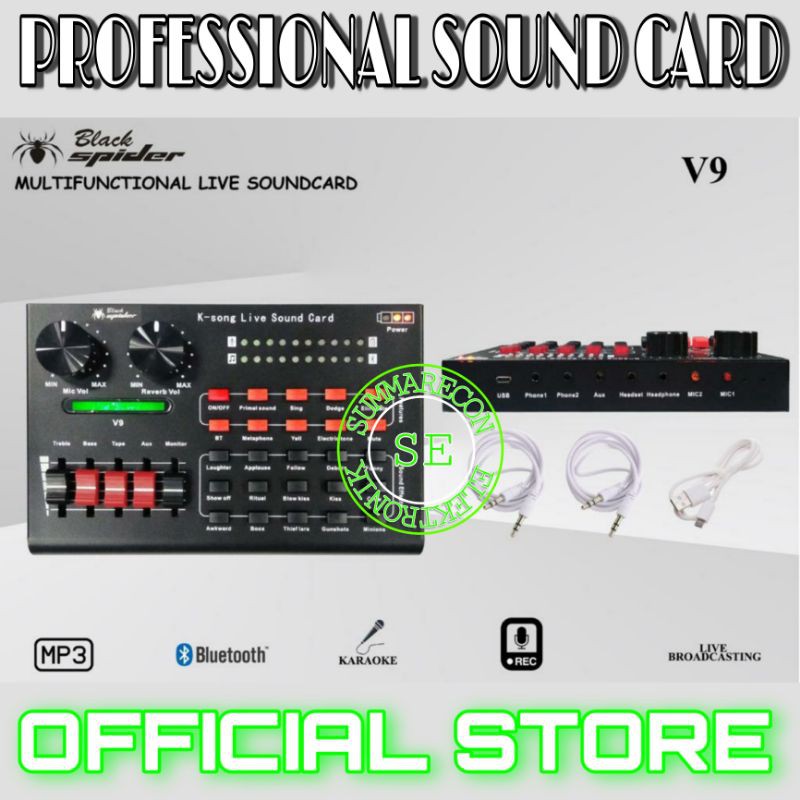 paket mic condenser bm 800 soundcard v9 youtuber bigo live recording