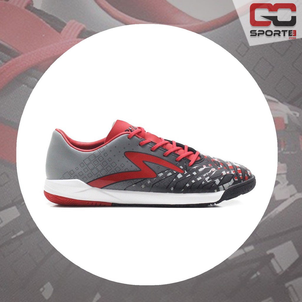 Sepatu Futsal SPECS SWERVO METEOR IN (GREY/EMPEROR RED)
