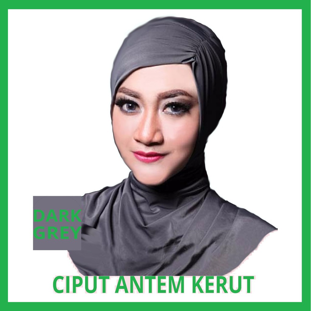 Ciput Antem Kerut Daleman Jilbab 3 kancing