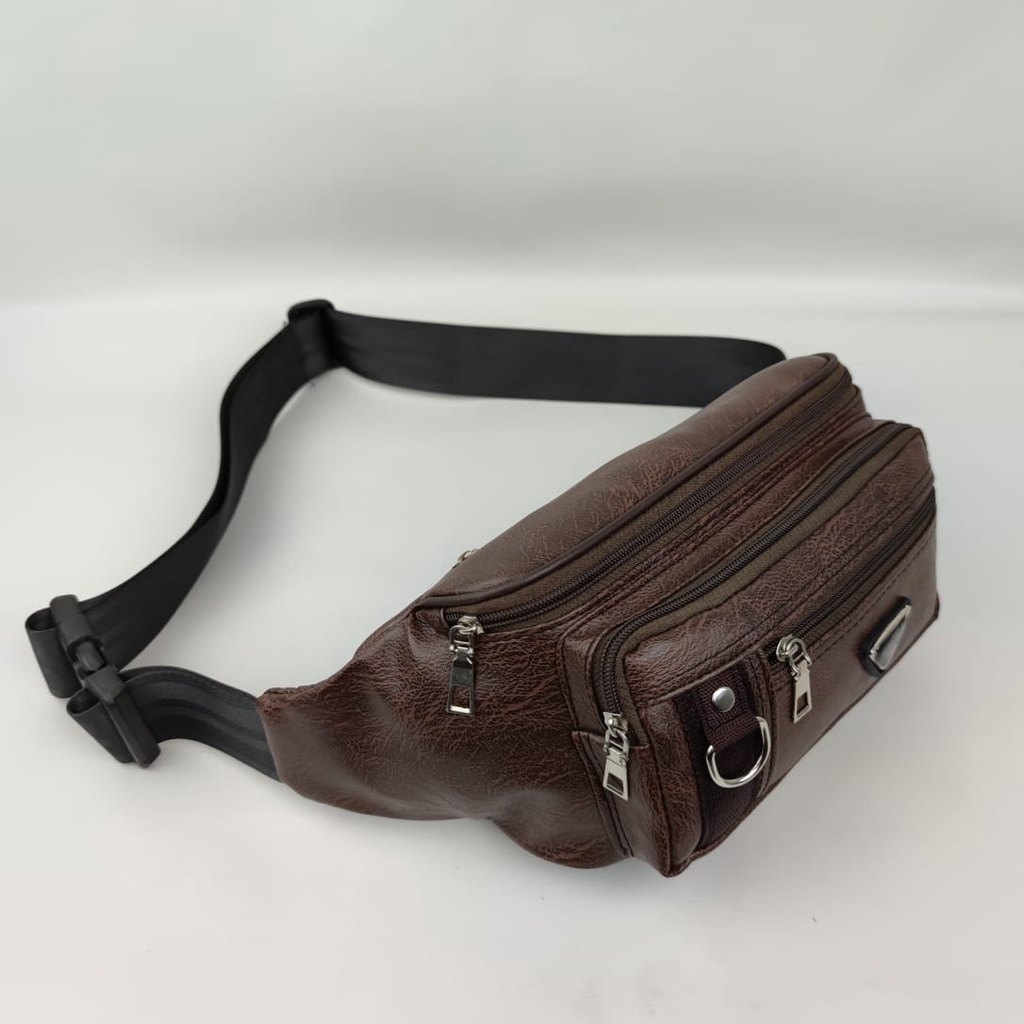 Waistbag/Tas Pinggang Kulit PU LEATHER Pria Terbaru