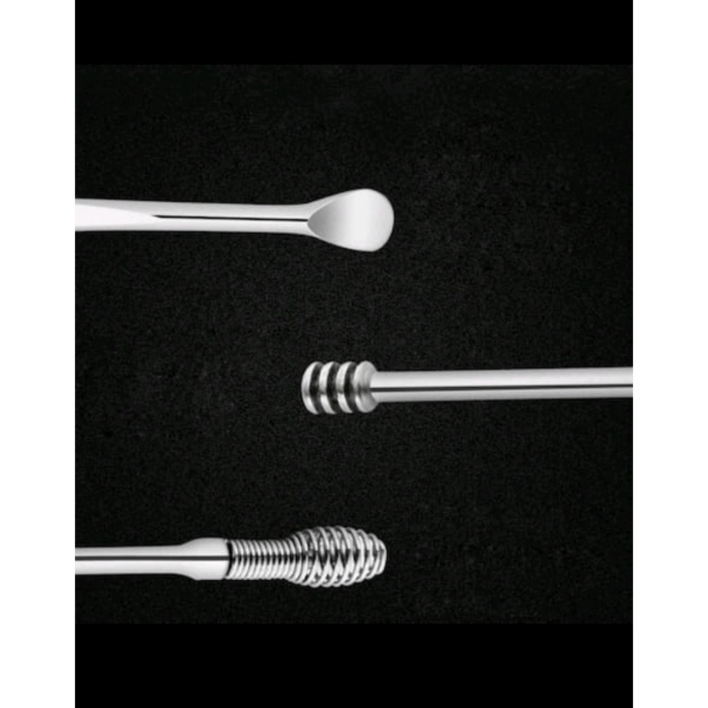 (JC)ALAT PEMBERSIH KOTORAN TELINGA KOREK KUPING STAINLESS EAR CLEANER KOTORAN SET ISI 5 ANTI KARAT WAX BESI