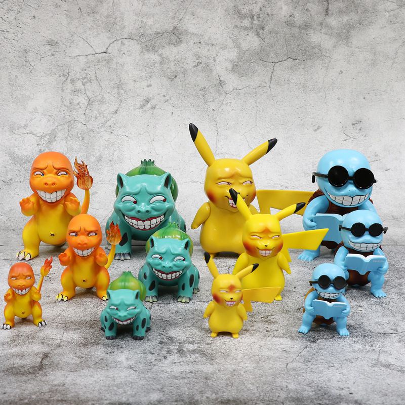 Pokemon Figures Spoof Obscene Pikachu Bulbasaur Psyduck 10-15CM Birthday Present