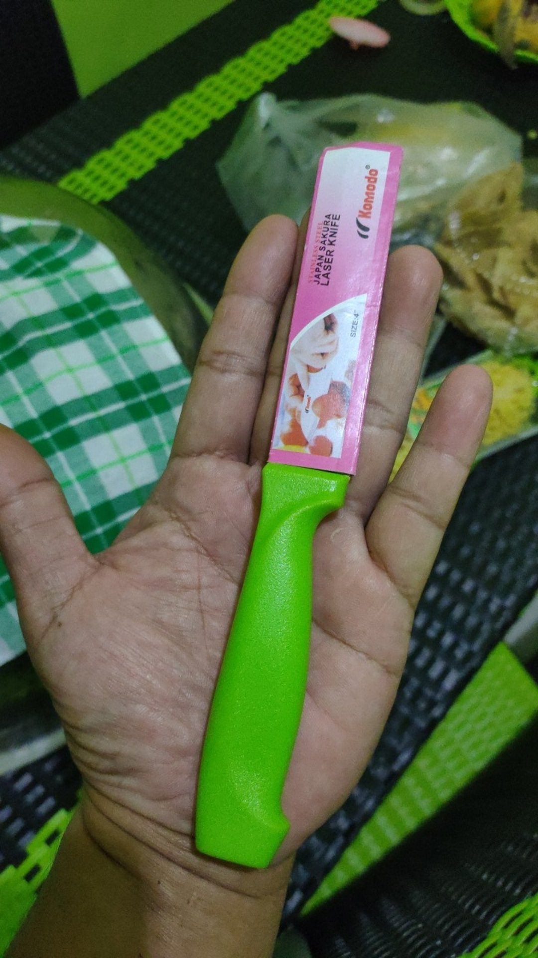 Komodo Pisau Sakura Gagang Hijau 4 Inch