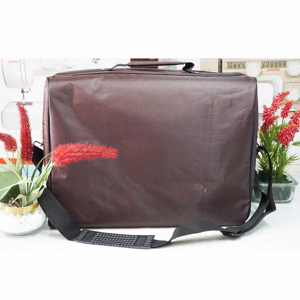 tas travel mesin jahit portable - coklat