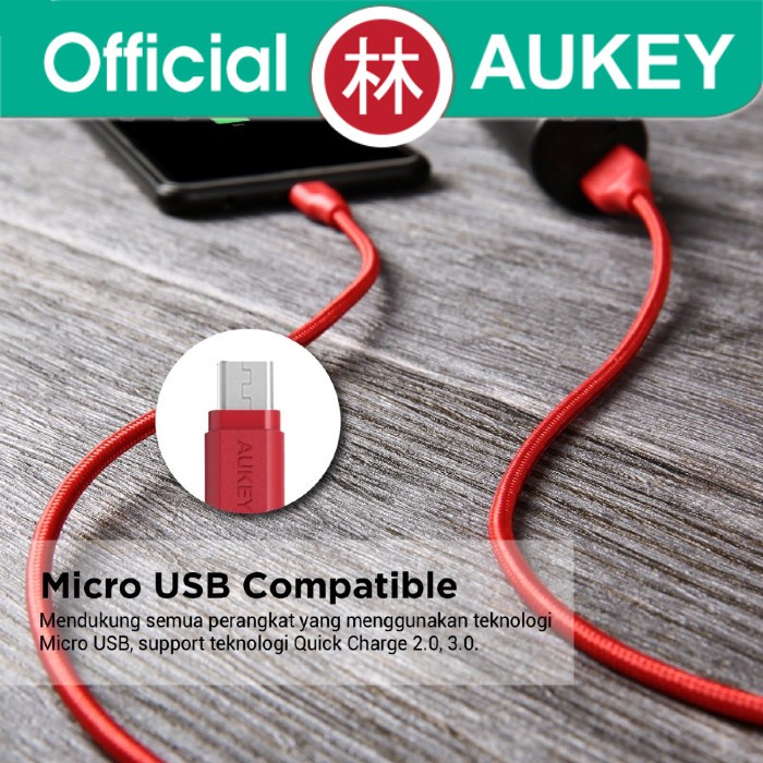 Aukey CB-AM1 Data Cable Micro USB Braided Nylon Series 1m