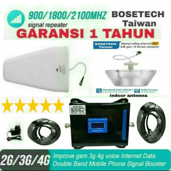 [Aksesoris / Acc] Repeater Gsm Bosetech Bt-9234Hq, Penguat Sinyal Signal Hp 2G 3G 4G Lte Console /