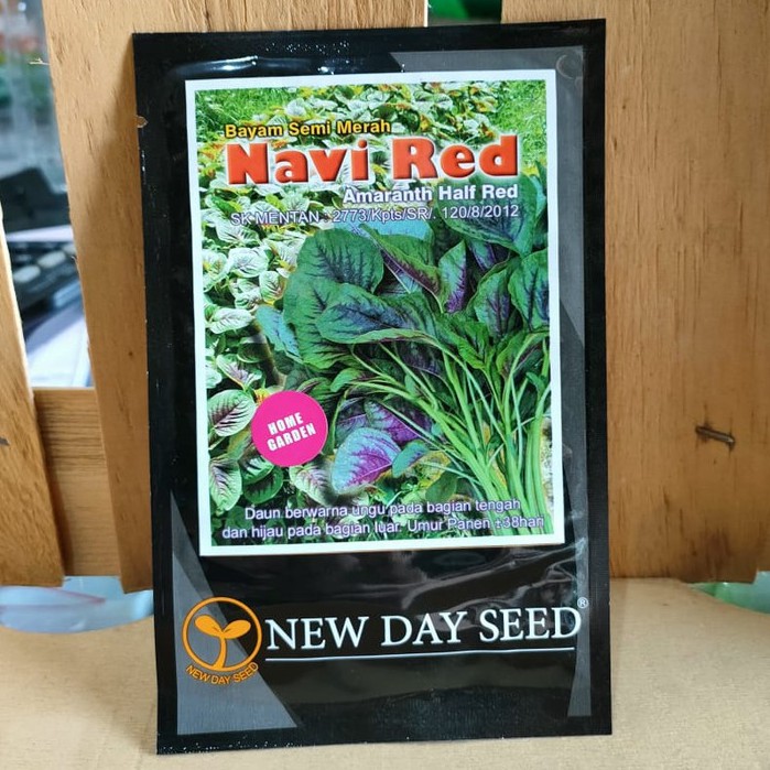 NDS - benih BAYAM BELANG NAVI RED isi 10 gram - benih bayam lorek - new day seed