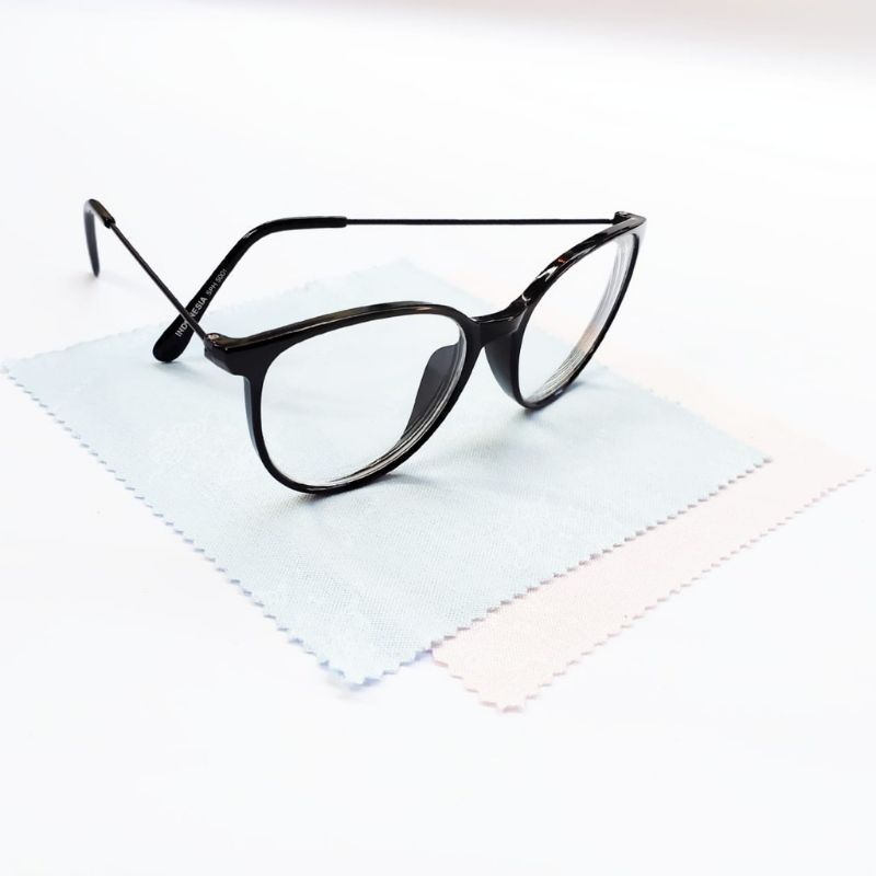 Kacamata Minus Frame Cateye Glasses Lensa AntiRadiasi Unisex (GRATIS BOX DAN LAP)