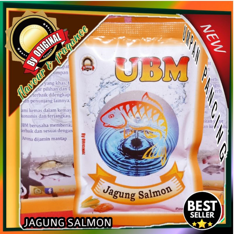 JAGUNG SALMON UBM kemasan SACHET. umpan pancing special aroma jagung salmon. umpan ikan mas
